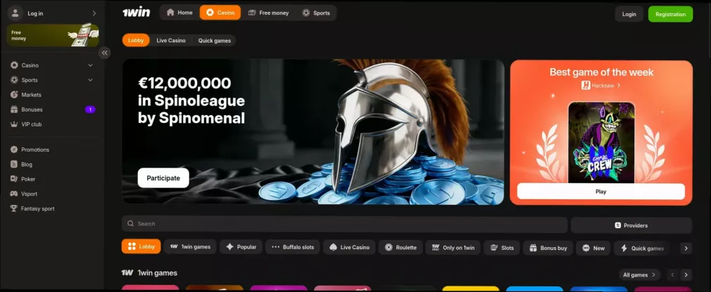 1win 700 CAD Bonus and 70 Free Spins